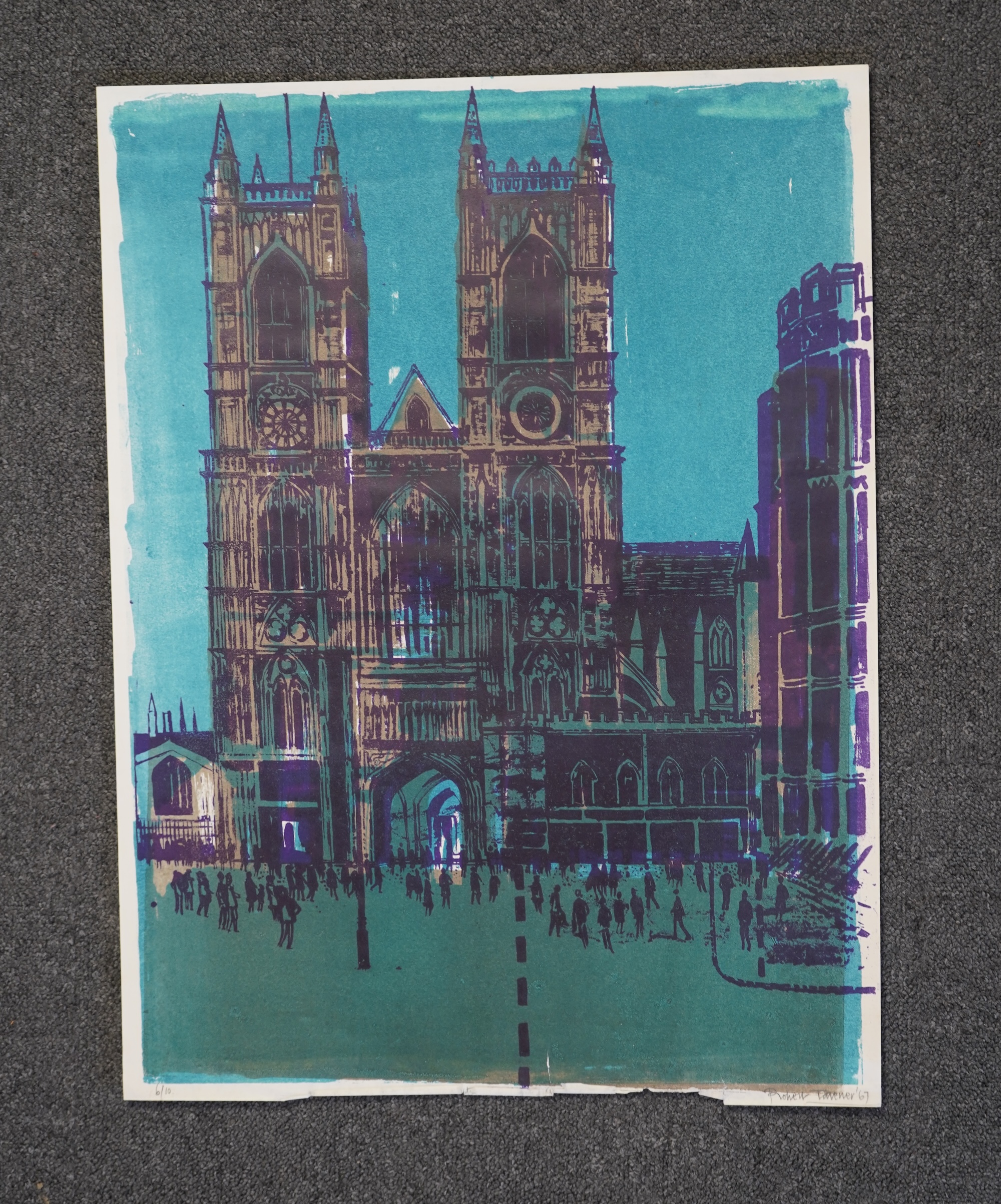 Robert Tavener RE, 1920-2004, 'Westminster Abbey (West Front)'